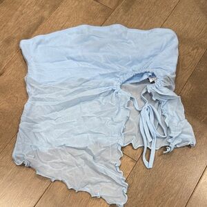 Light Blue Strapless Top